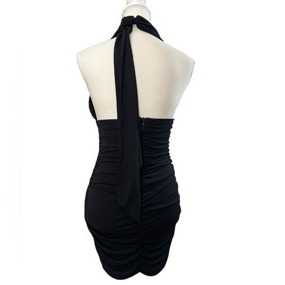 #15 NWT Zara Draped Halter Dress in Black - Picture 9 of 10